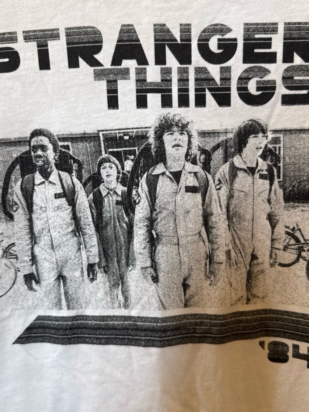 Netflix Black & White Stranger Things Raglan Tee - Picture 2 of 3